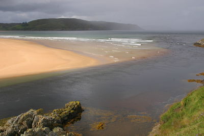 Scenic view of beach against sky