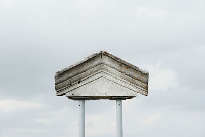 Low angle view of old ruin against cloudy sky