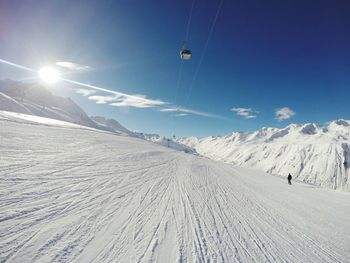 Scenic view of snowcapped mountain against sky