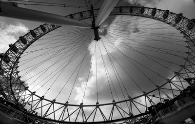 Low angle view of ferris wheel against sky