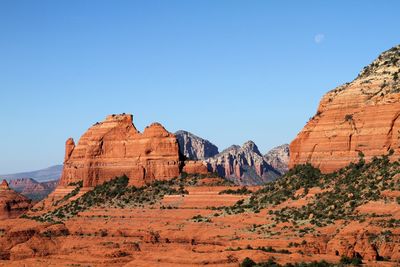 View of mountain against blue sky