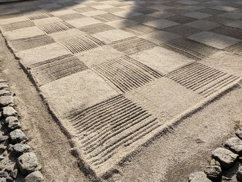 Full frame shot of tire tracks