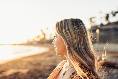 Young woman looking away