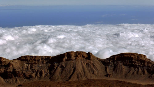 Panoramic view of rocks in sea against sky