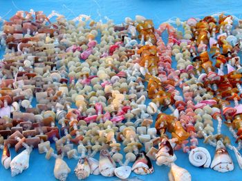 High angle view of toys on table