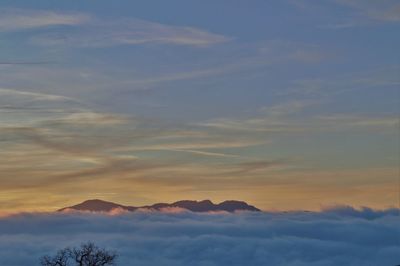 Scenic view of cloudscape against sky during sunset