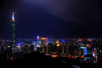 City skyline at night