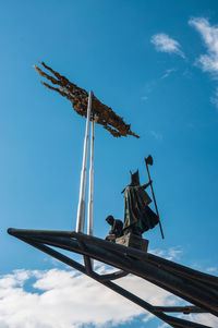 Low angle view of statue against sky at chicamocha national park