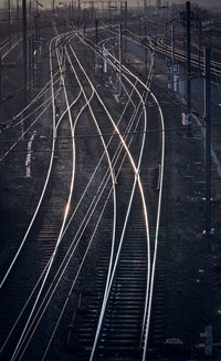 High angle view of railroad tracks against sky