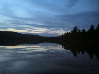 Scenic shot of calm lake against sky