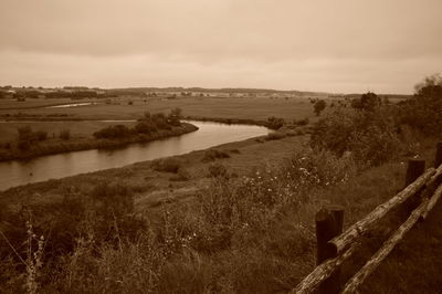 Scenic view of field against sky