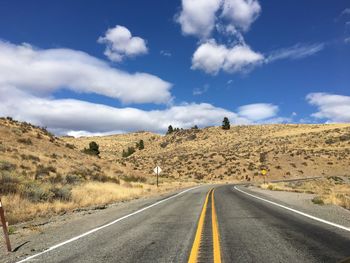 Empty road along landscape