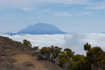 Scenic view of mountains against sky