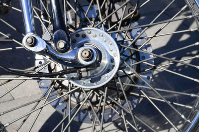 Close-up of bicycle wheel