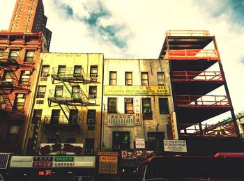 Low angle view of buildings against sky