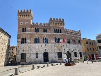 View of historic building against clear sky