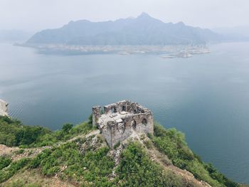 Tower of great wall of china by the lake