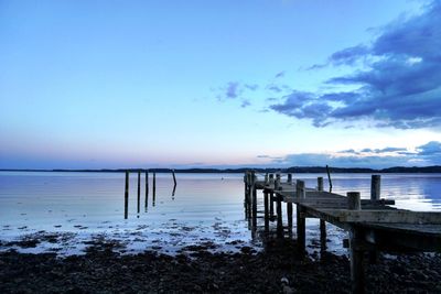 View of pier over calm sea