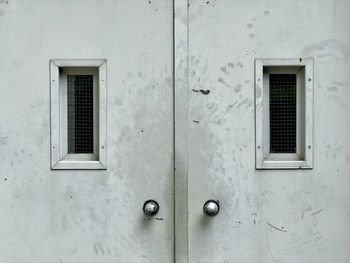 Closed door of old building