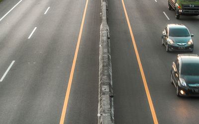 High angle view of traffic on road