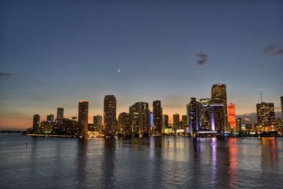 Illuminated city at night