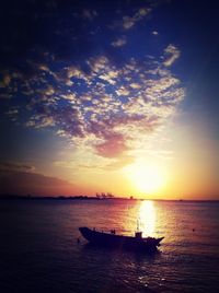 Scenic view of sea at sunset