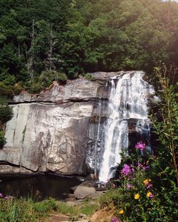 Scenic view of waterfall