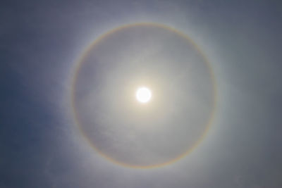 Low angle view of rainbow against sky