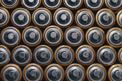 Full frame shot of batteries