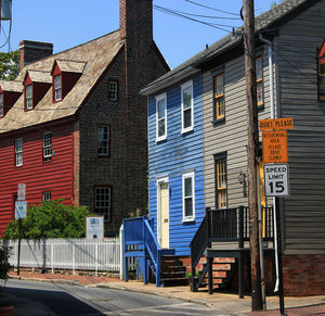 View of built structure against blue sky