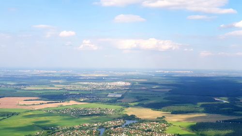 Aerial view of landscape against sky