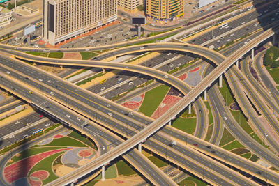 High angle view of elevated road in city