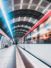 Blurred motion of subway train