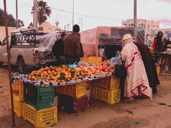 Various fruits for sale at market stall