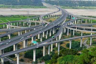 High angle view of elevated road