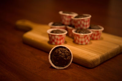 Close-up of tea cup on table