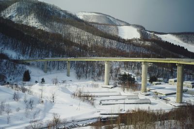 Scenic view of snow covered landscape