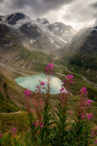 Scenic view of mountains against sky