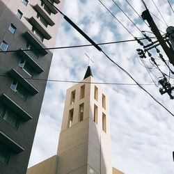 Low angle view of buildings against sky