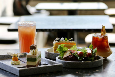 Close-up of food on table