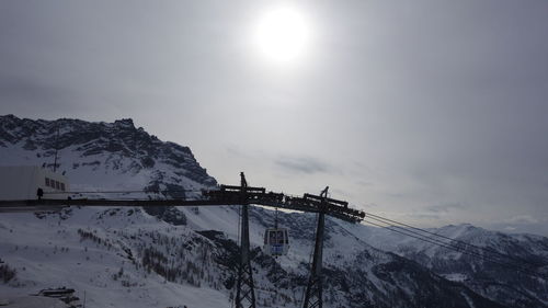 Snow covered mountain against sky