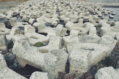 High angle view of sand