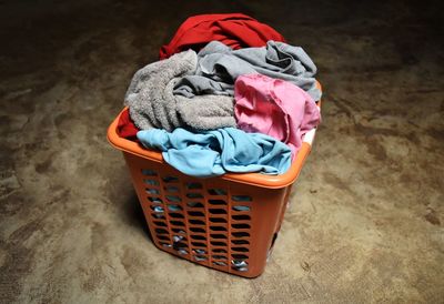 Close-up of laundry in basket