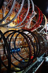 Close-up of bicycle wheel