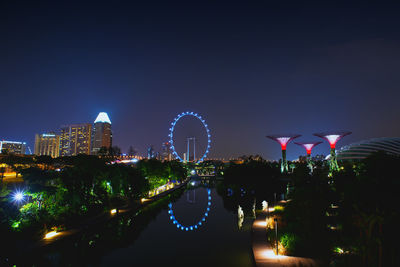 Illuminated city at night