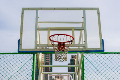 Basketball hoop against sky