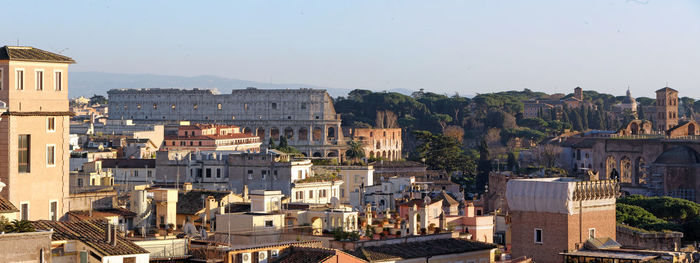 Aerial view of buildings in city