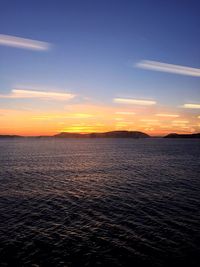 Scenic view of sea at sunset