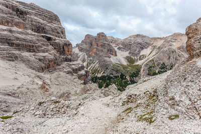 Scenic view of rocky mountains against sky