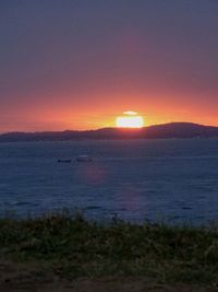 Scenic view of sunset over sea